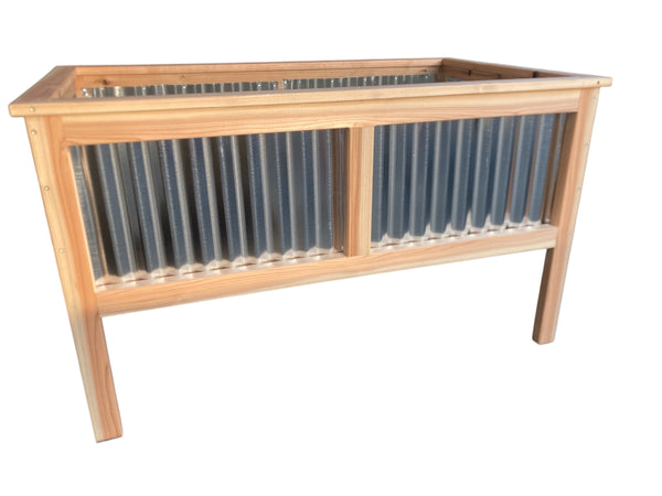 5x3 Cedar & Galvanized Metal Garden Box