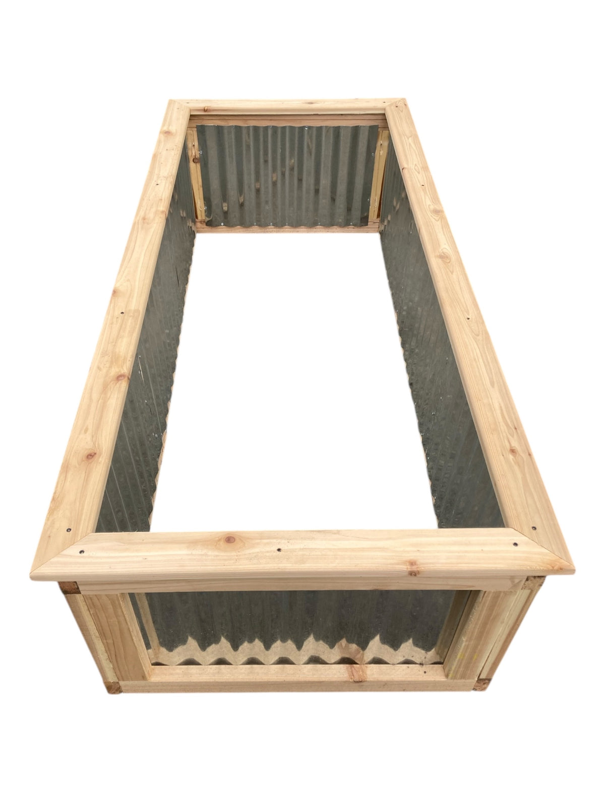 7x3 Cedar & Galvanized Metal Garden Bed