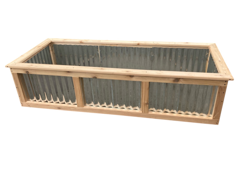 7x3 Cedar & Galvanized Metal Garden Bed