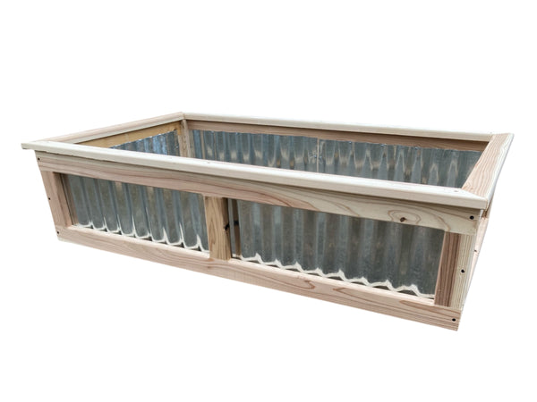 5x3 Cedar & Galvanized Metal Garden Box